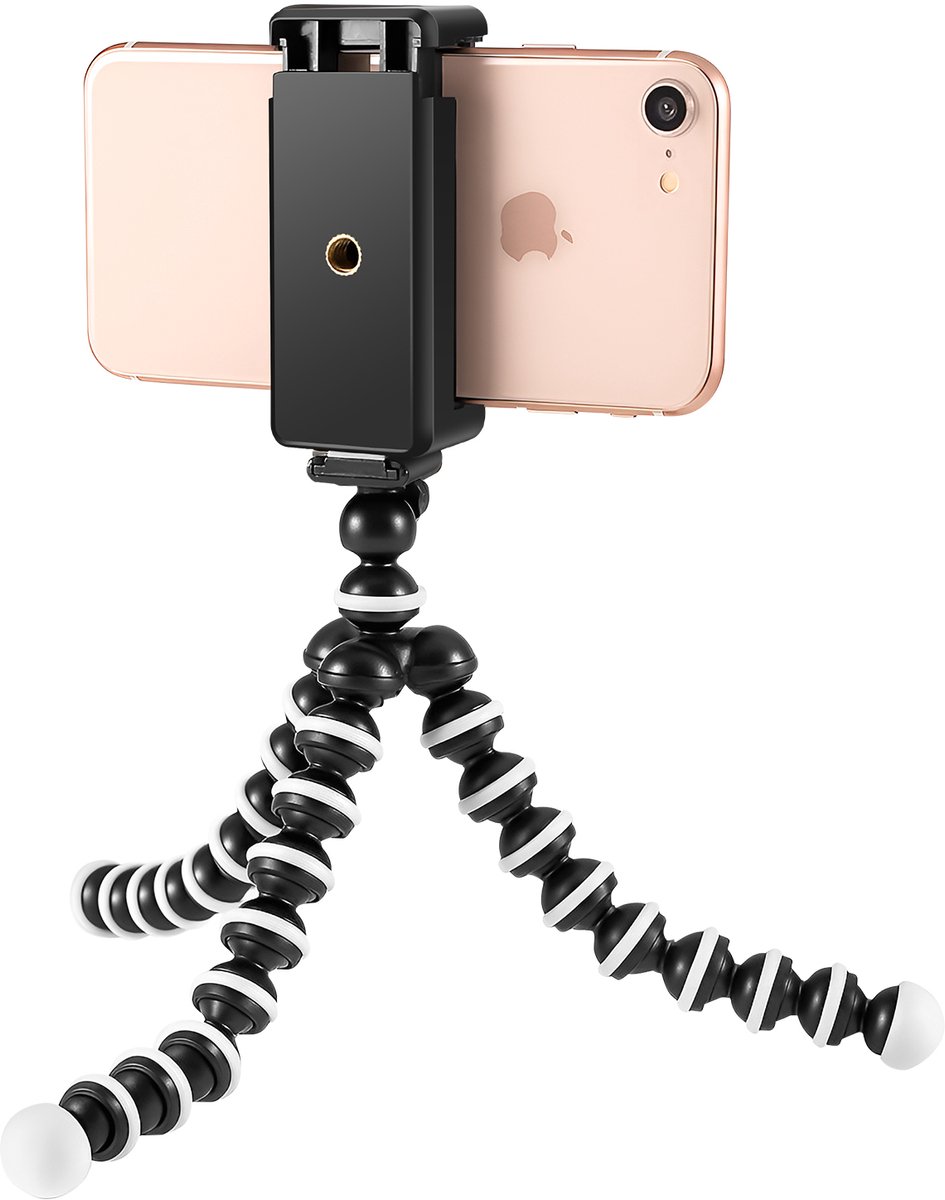 Avizar Flexibele Octopus Statiefhouder 360° Draaibaar voor Universele Smartphone, Zwart