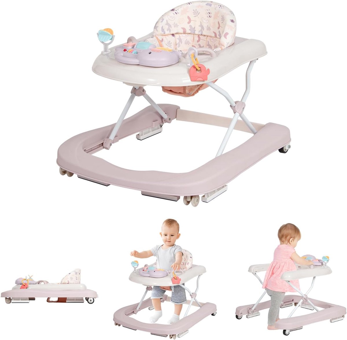 Image of 3-in-1 Baby Loopwagen met Muzikaal Activiteitenbord - Instelbare Snelheid en Hoogte