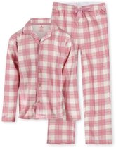 Little Label - klassieke meisjes pyjama grote roze ruit 16Y/170-176 - Zachte BIO Katoen