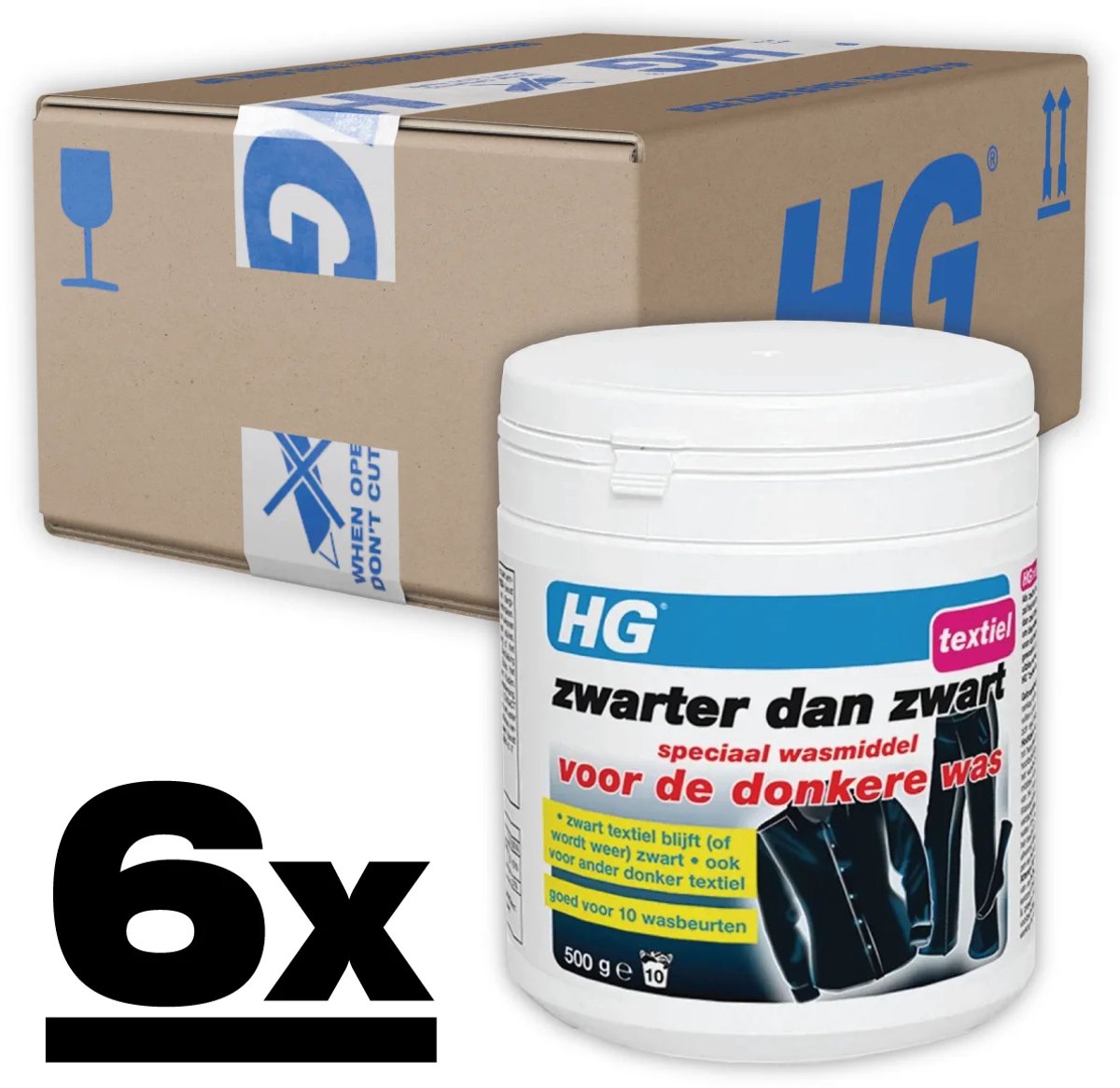 6x HG Zwarter Dan Zwart Wasmiddel 500 gr
