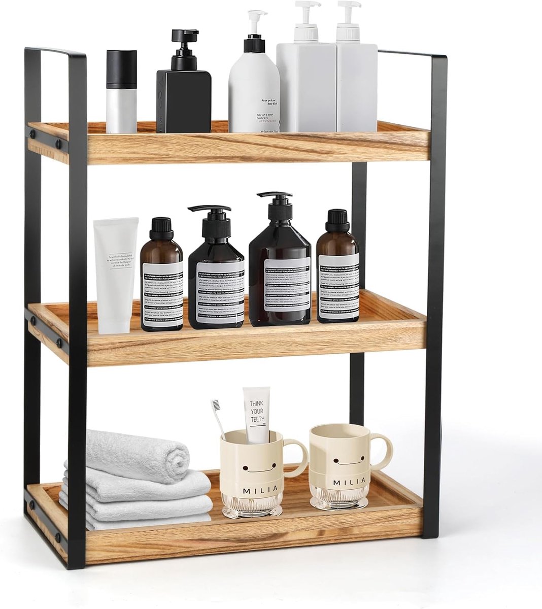 Azomor® Stijlvolle en Smalle Houten Plank voor Badkamer, Keuken en Meer