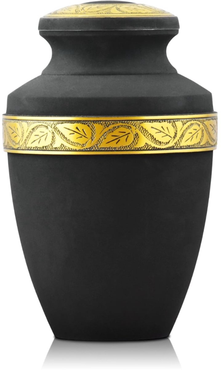 Akerz urn goud - zwart - 3.5 Liter - Crematie Urn - Voor Huisdieren of Menselijk As - Crematie As - Urn - Begrafenis