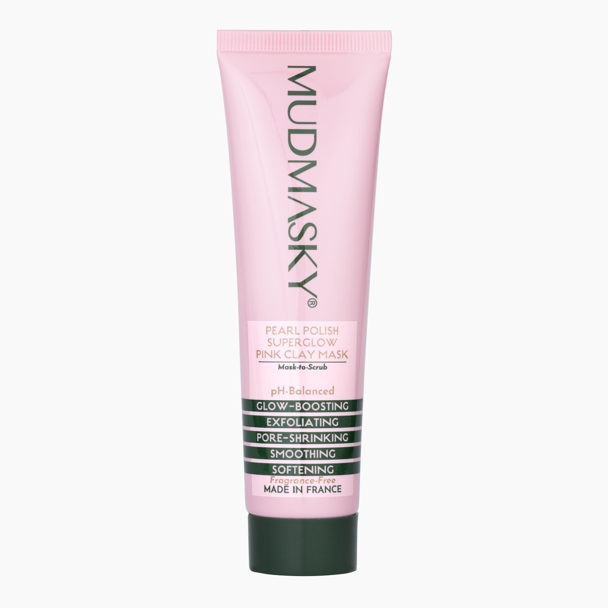 MUDMASKY® - Pearl Polish Super Glow Pink Clay Mask 60ml - Gezichtsmasker - Premium Roze klei masker (uit Australië) + parel scrub - Normale tot vette huid