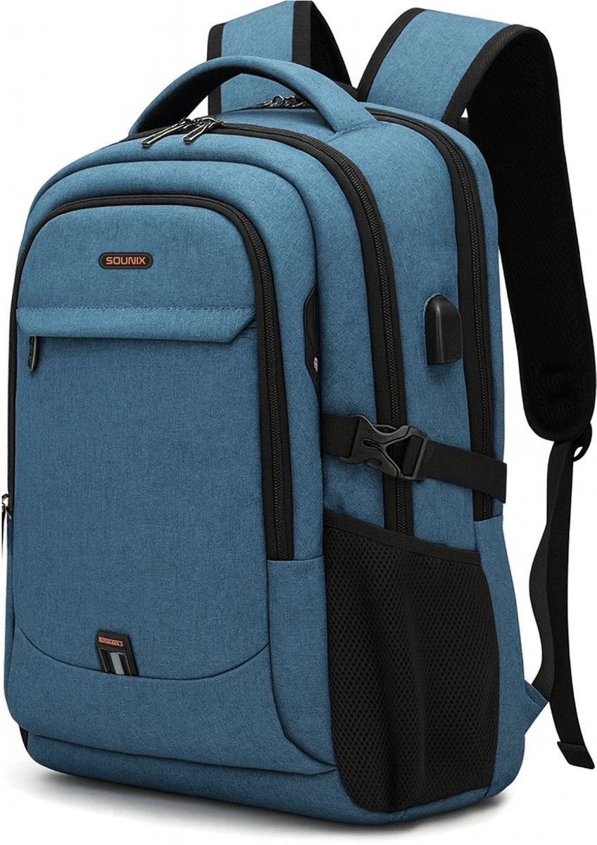 Bol.com Sounix Laptoptas 17 inch - Laptoptas Dames & Heren - Rugtas - Rugzak - Inclusief Usb Oplaadstation - Hoge kwaliteit - Ma... aanbieding