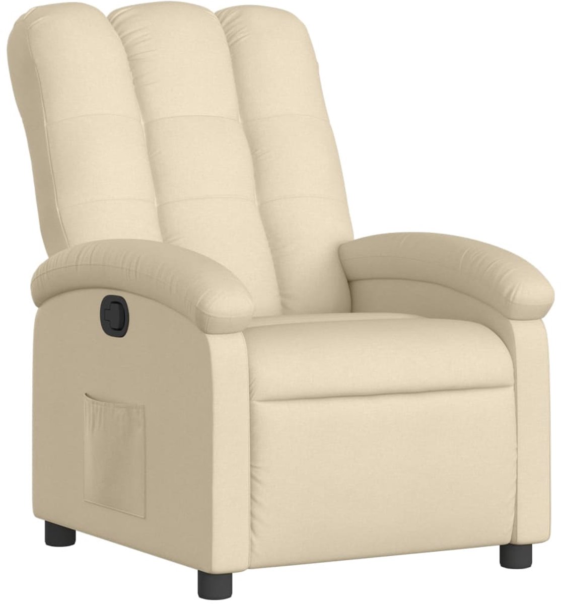 vidaXL Fauteuil - verstelbaar - stof - crèmekleurig