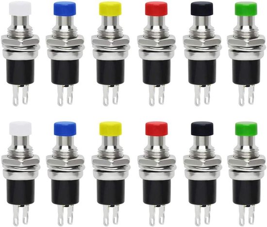 Gebildet 12V-24V/5A 16mm Pre-bedrading Momentary Speaker Hoorn Drukknop Waterdichte Metalen Schakelaar met Rood Led Licht voor Auto Boot