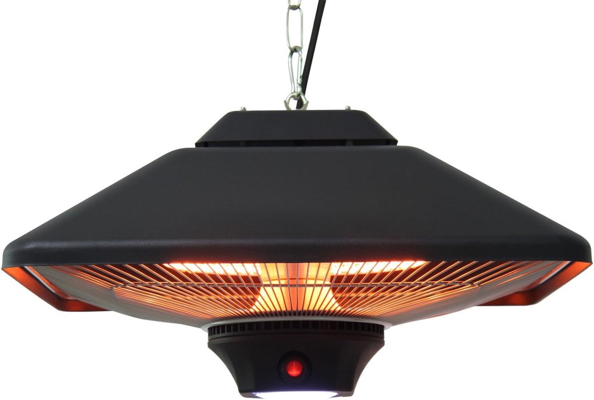 Terrasverwarmer Plafondverwarmer met Afstandsbediening en LED-verlichting - 2000W