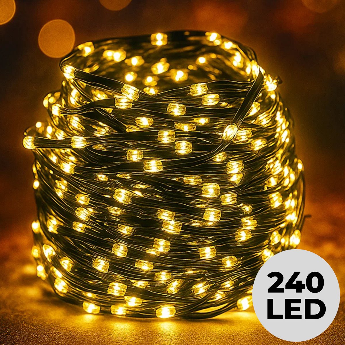 Lomera Kerstboomverlichting - Kerstverlichting - Kerstlampjes - Extra Warm Wit - Flexibel Snoer - 240 LED Lampjes - 18 Meter Lang - Binnen en Buiten - Kerstverlichting - Soft Wire - 8 Lichtfuncties - Ip44