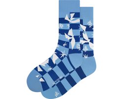Kunst sokken - Polynesië, de Hemel: Henri Matisse - Sokken Heren 41 46 - Biologisch Katoenen Sokken - funny socks happy - Vrolijke Sokken - Grappige Sokken - Sokken Cadeau