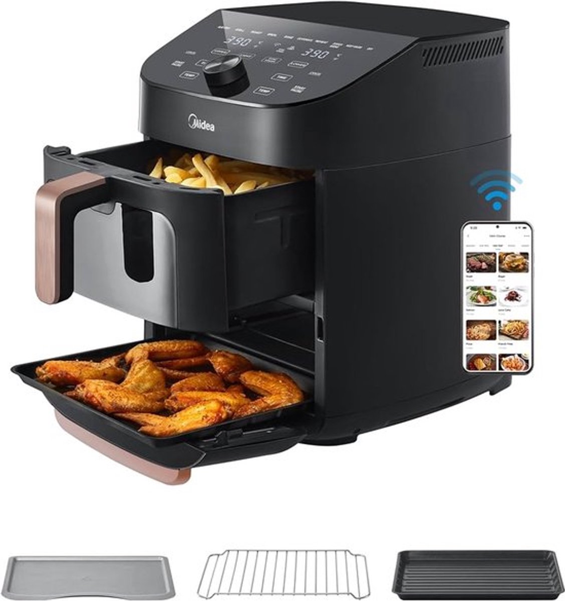 Midea Air fryer MF-CY110A - Heteluchtfriteuse - dubbele - Midea - €164,95