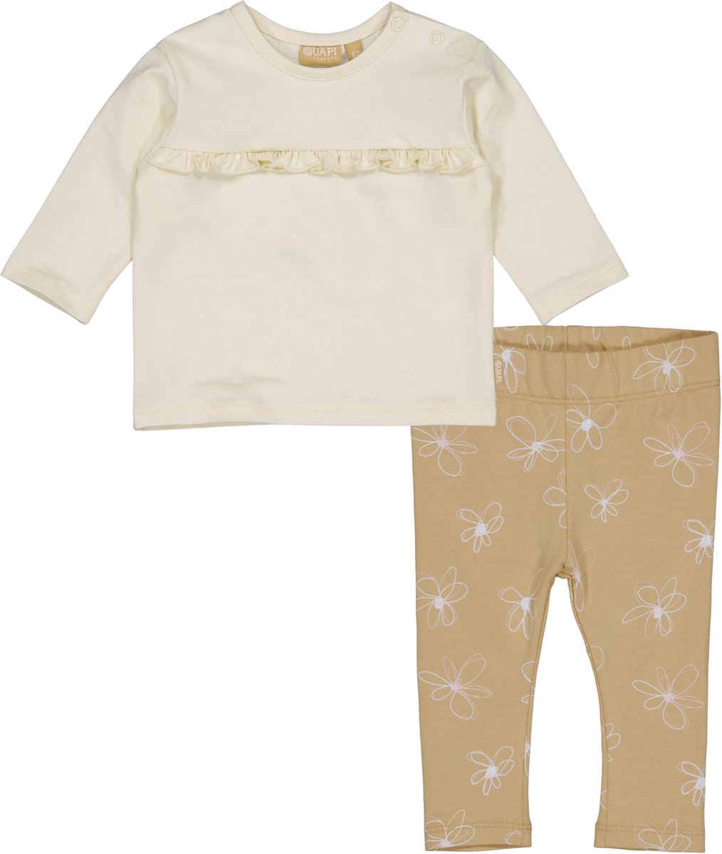 Levv meisjes baby setje Shirt en legging Beige maat 56