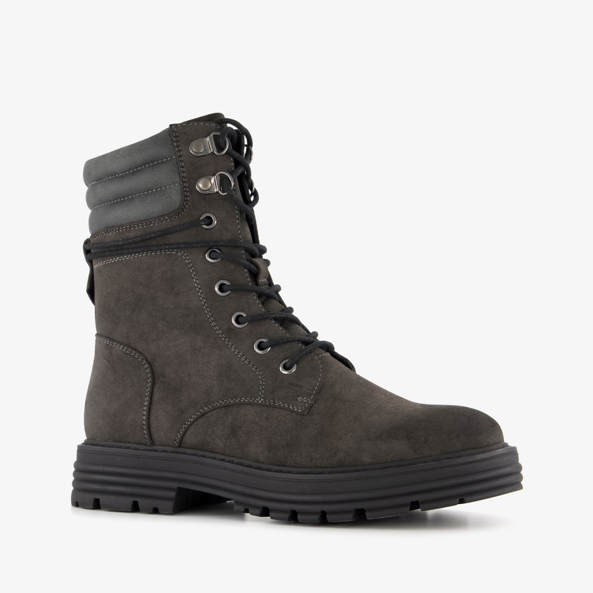 Blue Box dames veterboots antraciet - Grijs - Maat 42