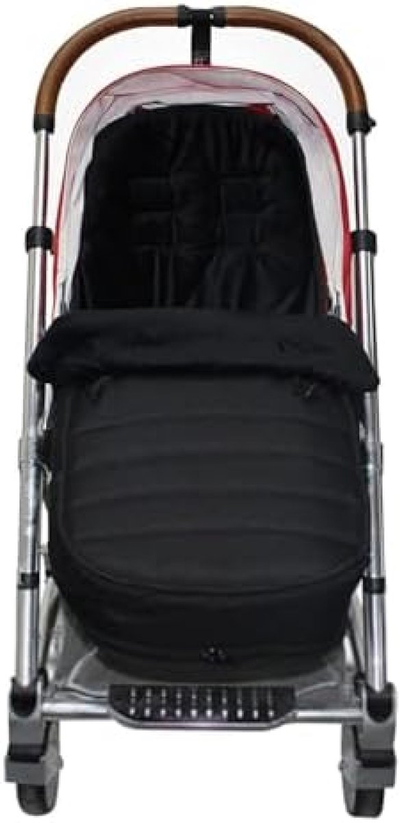 PromoHome Baby Voetenzak voor Kinderwagen Winter - Waterdichte Voetenzak met Capuchon en Ritssluiting - Afneembaar en Wasmachinebestendig - Geschikt voor Buggy en Autostoel - Zwart — afbeelding 2