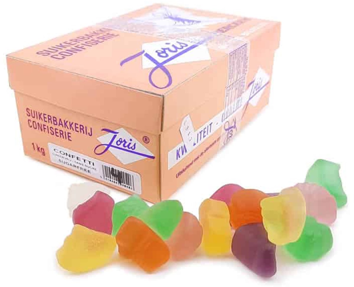 Joris Confetti Suikervrij - Snoep - 1kg - Gekleurd - Zacht