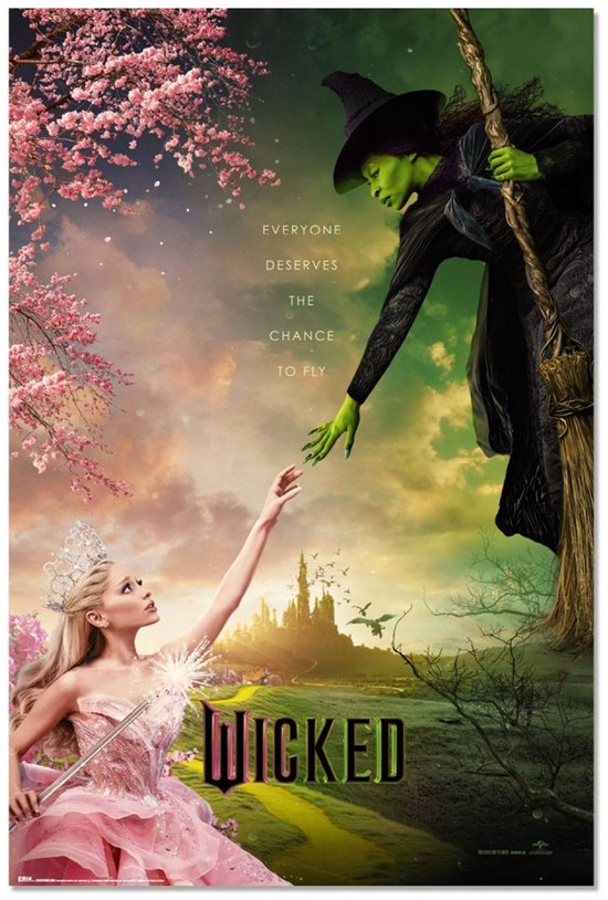 Affiche Wicked - Disney - Film - Comédie musicale - Elphaba Thropp - Glinda - 61 x 91,5 cm