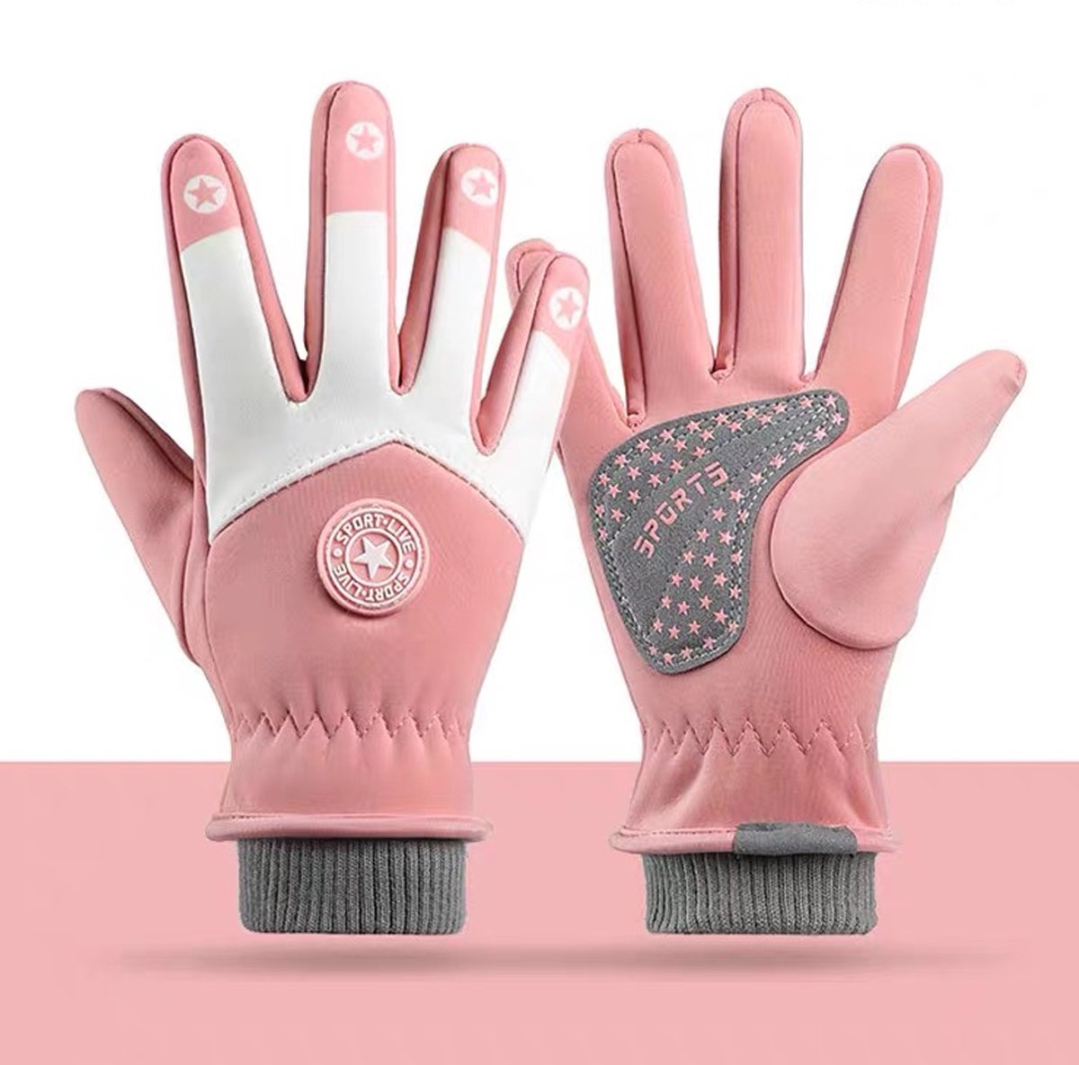 Kinder Fietshandschoenen Winter - Maat L - 8-13 Jaar - Waterafstotend & Touchscreen - Roze