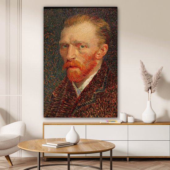 Toile Peinture Autoportrait - Vincent van Gogh - 80x120 cm - Décoration murale