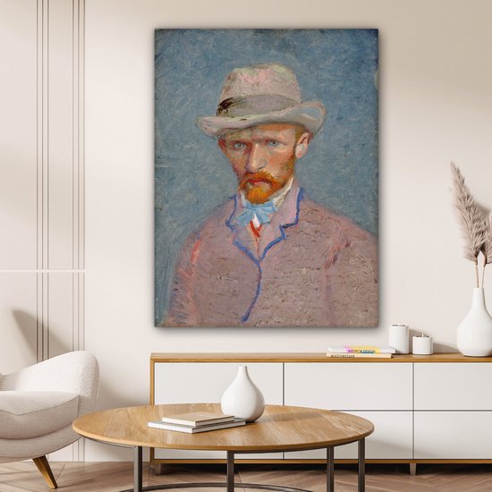 Toile Peinture Autoportrait - Vincent van Gogh - 90x120 cm - Décoration murale