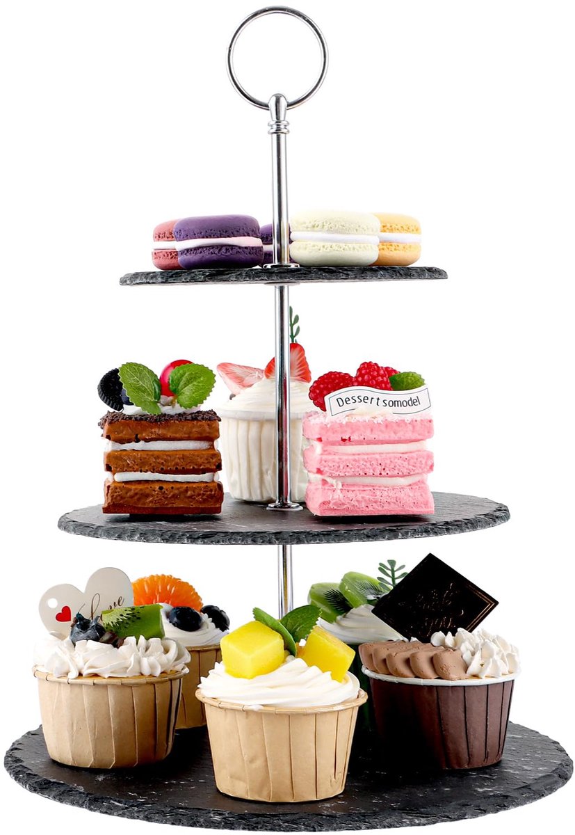 Ibenzoa® Elegante drie-laagse serveerstandaard voor taart, snacks en fruit