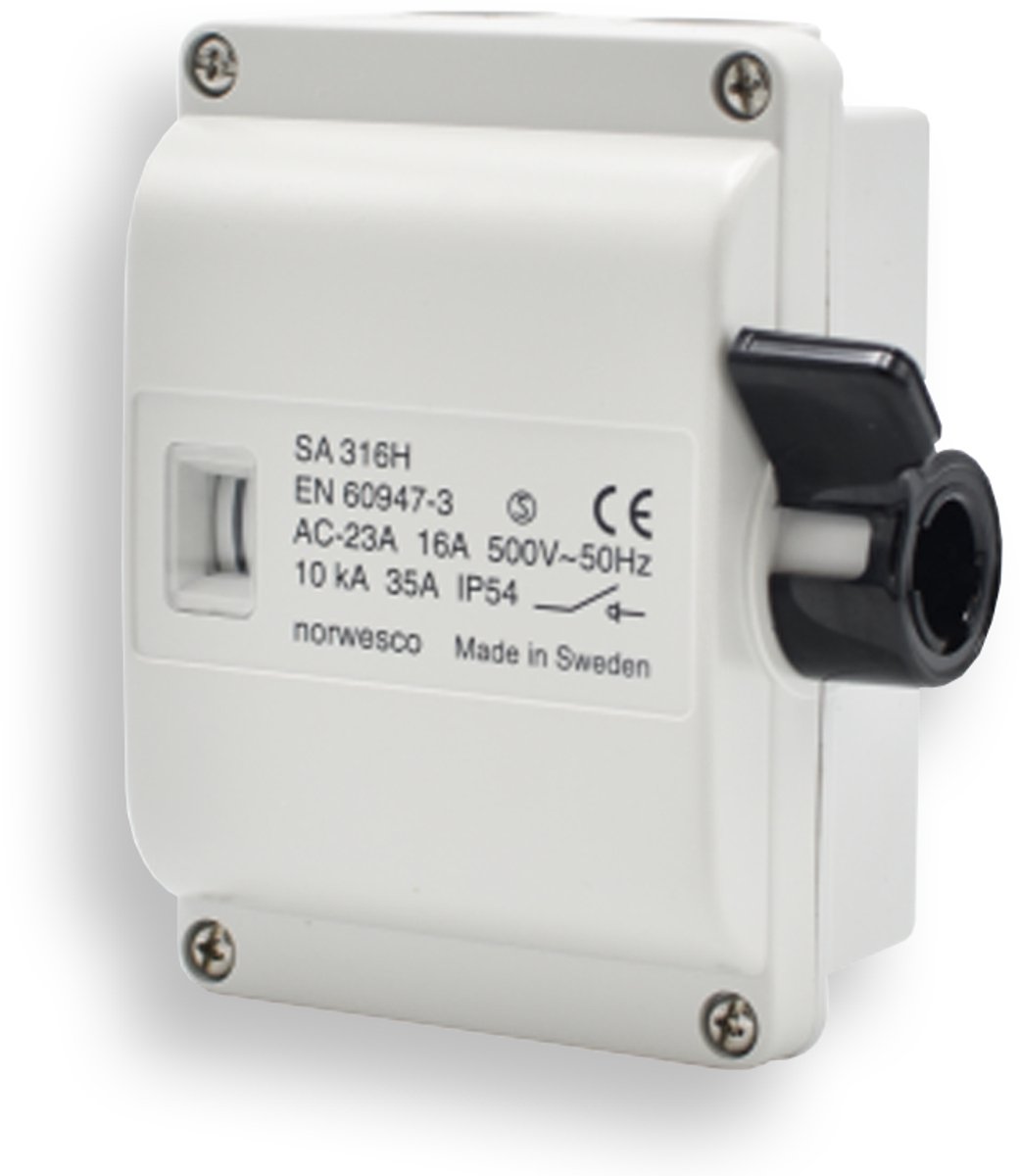 Werkschakelaar IP54 max. 16A 3 polig 230V