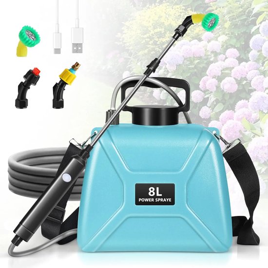 Paco Goederen® Elektrische sproeier - Drukspuit - Tuin sproeier - Tuinslang - Oplaadbare sprinklersproeier - 8L Automatische elektrische sproeier van Paco Goederen — afbeelding 3