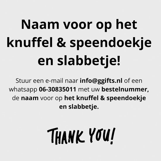 Knuffeldoekje en slab met naam - Baby brievenbus cadeau - gepersonaliseerd kraamcadeau - geboorte baby - cadeau pasgeboren baby - Jollein knuffeldoekje - Baby cadeau met naam — afbeelding 4