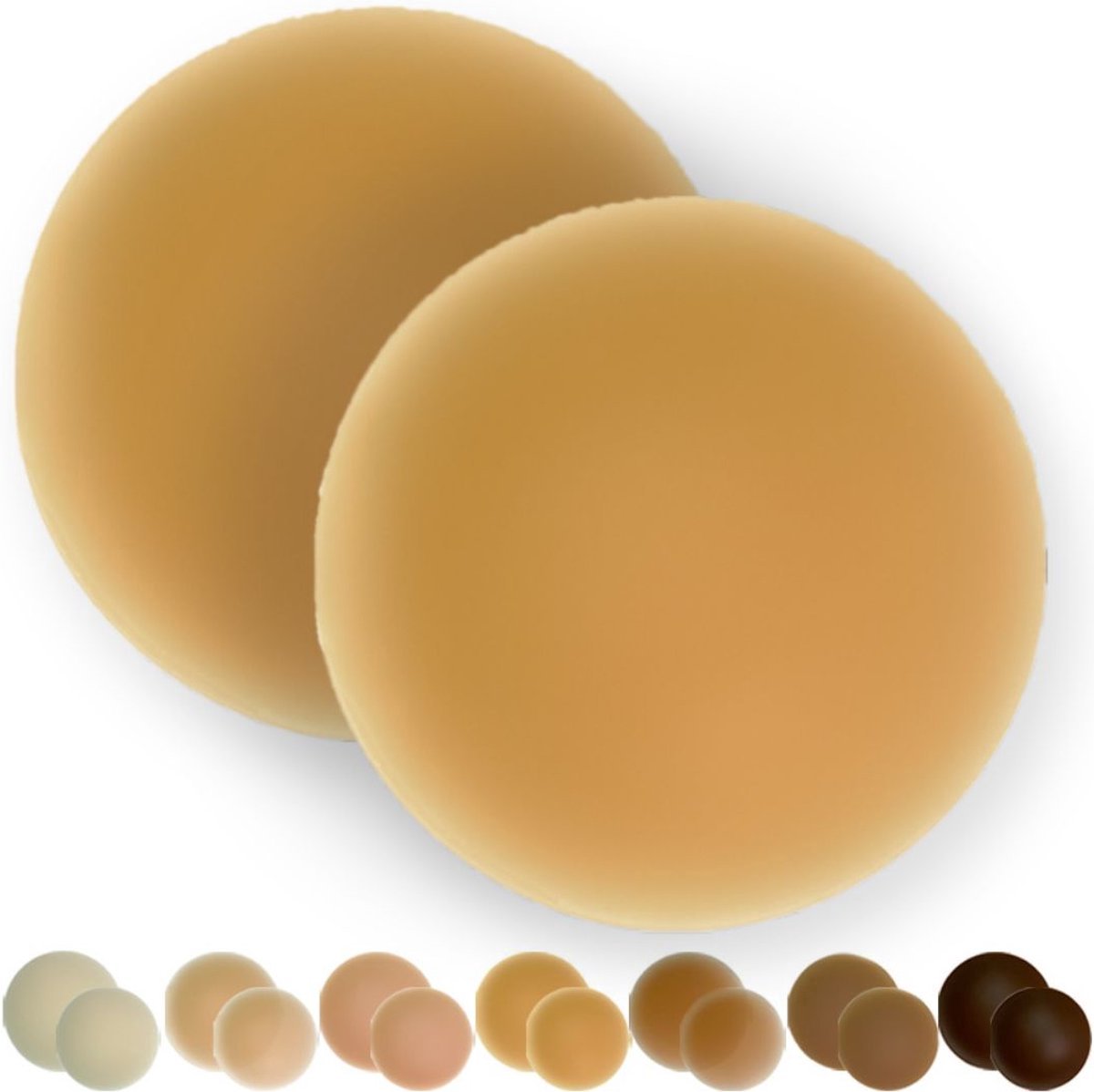 Joya Beauty® Siliconen Nipple Covers | Herbruikbare Tepelplakkers voor Onzichtbare Look | Zelfklevend | Tepelbeschermers voor Onder Kleding | Waterproof & Zweetbestendig | Caramel | 10 cm