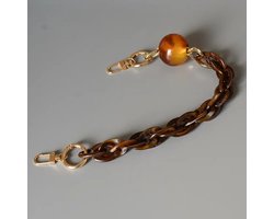 Telefoon - Sieraad - Hanger - Gsm - Ketting - Pols - Koord - Kralen - Handtas - Bruin