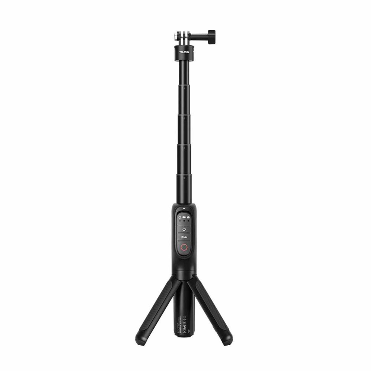 Telesin TE-CSS-001 3-in-1 Powerbank Selfie Stick Statief - 10.000 mAh met 18W Snelladen - Inclusief Bluetooth Afstandsbediening - Aluminiumlegering