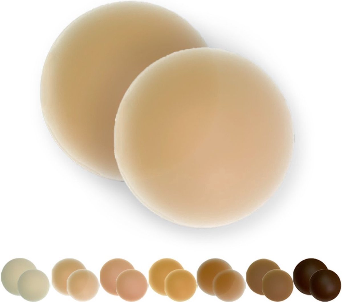 Joya Beauty® Siliconen Nipple Covers | Herbruikbare Tepelplakkers voor Onzichtbare Look | Zelfklevend | Tepelbeschermers voor Onder Kleding | Waterproof & Zweetbestendig | Beige Biscuit | 8 cm