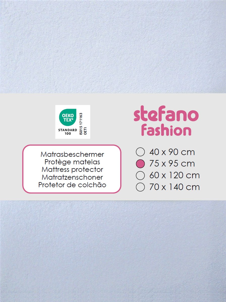 Stefano fashion - Matrasbeschermer - 75x95 cm - Park - Box - Wit - kwaliteitsvolle badstof met waterdichte PU-laag - OEKO TEX standard 100