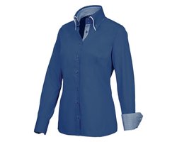DAMES BLOUSE GIOVANNI CAPRARO 29309 36 ROYALBLUE MET BLAUW RUIT ACCENTEN | maat 40