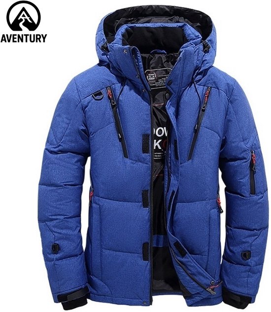 Winterjas - Heren winterjas - Puffer jas - Outdoor - Wintersport - Capuchon - Winddicht - Winterjassen - Windjack - Maat M - Blauw