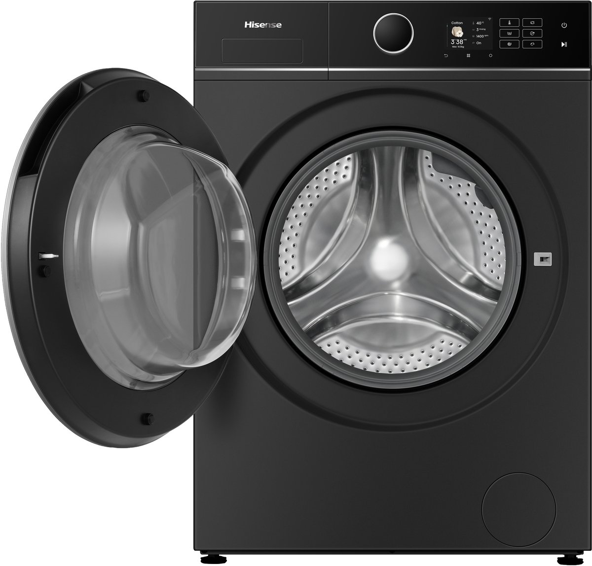 Hisense WF5I1045BBQ Wasmachine - Voorbelading - 10,5 kg - 1400 RPM - Zwart - A-klasse - ConnectLife - Quick Wash - Pure Jet - iFit - iPlay - Trommelverlichting — afbeelding 5