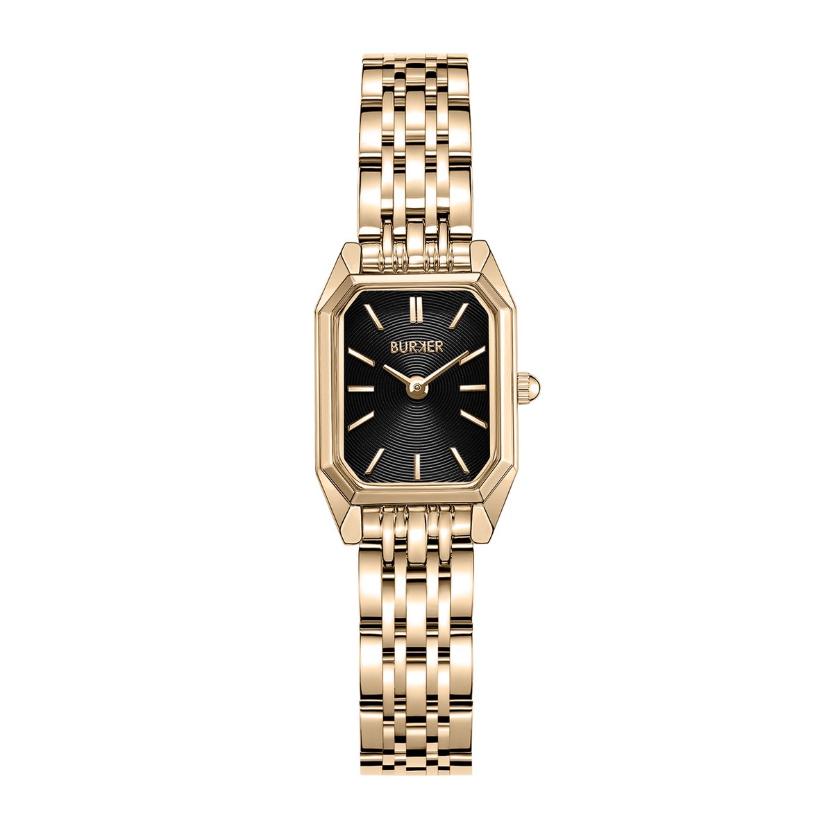 BURKER Isabell Petite Horloge Dames - Rechthoekig - Goud Zwart - Schakelband - 29 mm