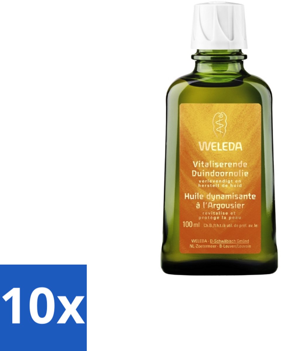 10 x WELEDA - Bodyolie Vitaliserend - Duindoorn - 100% natuurlijk - 100 ml - Voordeelverpakking - 10 stuks