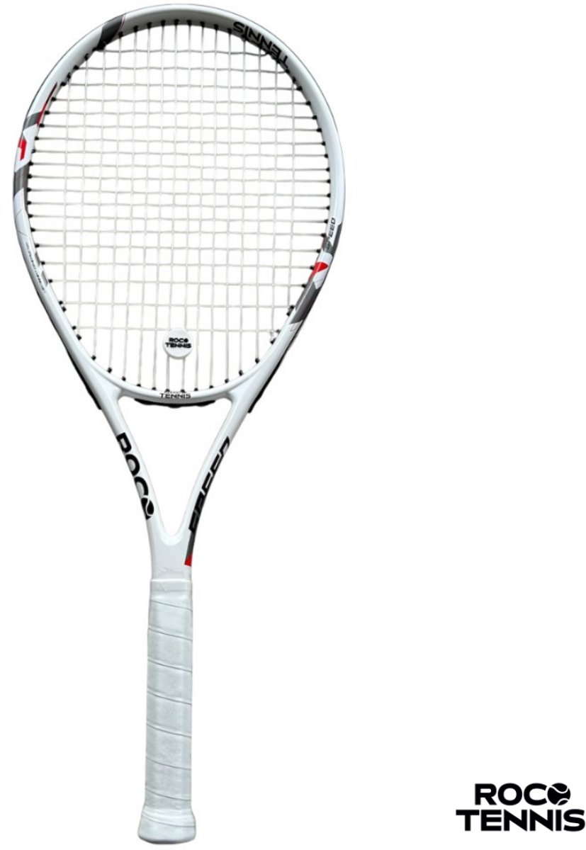Roco Tennis | Tennisracket | Zwart | Wit | Demper | Recreatief | Inclusief Hoes | Gratis grip