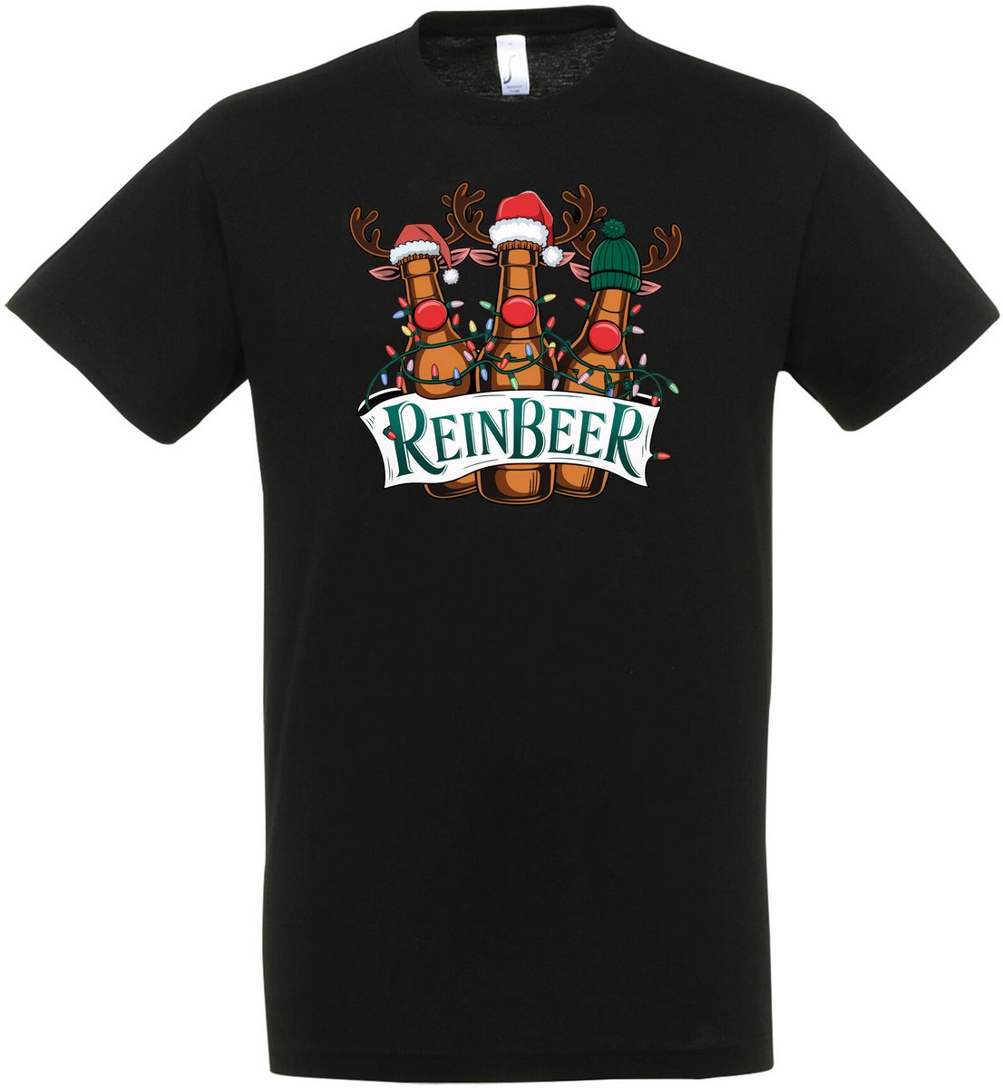 Reinbeer T-shirt - Unisex - Kerst - Christmas - Feestdagen - Kerst T-shirt - Grappig T-shirt - Kerstman - Xmas - Foute kerst - Maat S