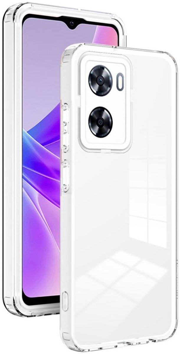 Oppo A57/A57s/A77 Hoesje Schokbestendig Back Cover Transparant Wit