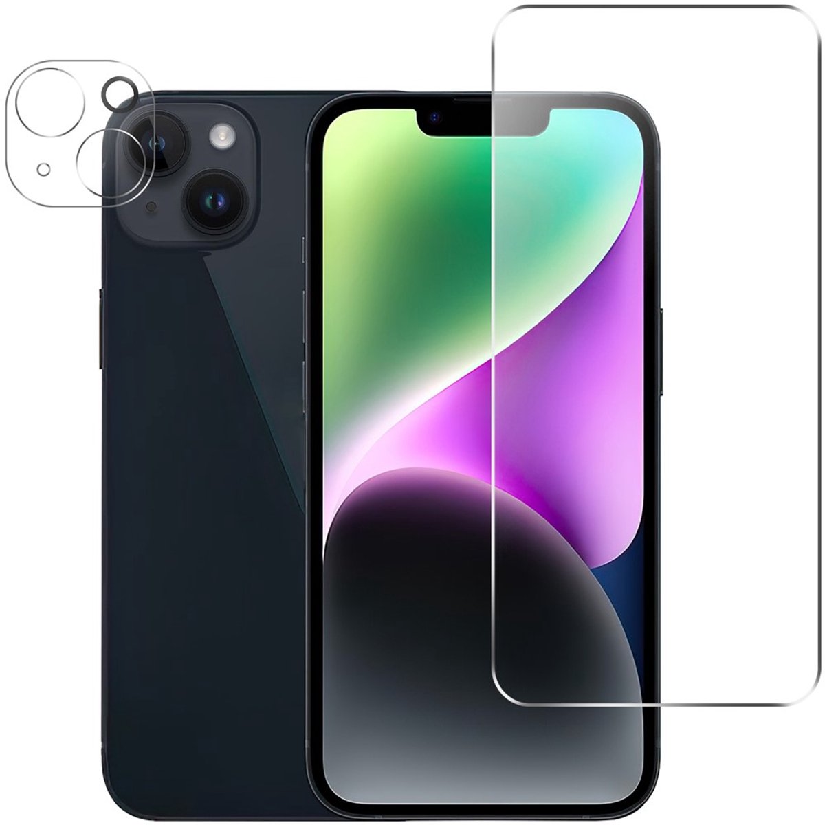 Gehard Glas Screenprotector + Camera Lens Protector Geschikt voor: iPhone 15 Plus - 9H Hardheid, Anti-Explosie, Bubbelvrij & Oleofobe Coating