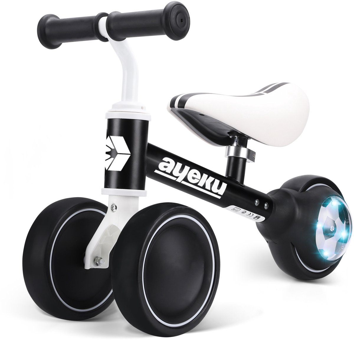 AyeKu - Baby Peuter Loopfiets - Knipperende Lichtwielen - 1-3 jaar - Voetbal