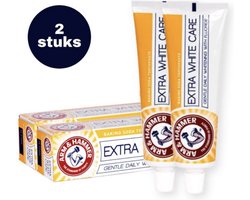 2 Tubes Arm & Hammer - Blanchiment - Dentifrice - Extra White - 125 grammes - Bicarbonate de soude - Dents Witte - Dents plus blanches - Dentifrice blanchissant - Pack économique