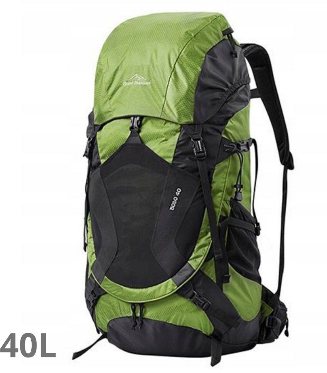 Fjord Nansen BODO 40 Spring Power zwart/groen Rugzak 40 liter - sport - wandelingen- bergen - motor- school - werk