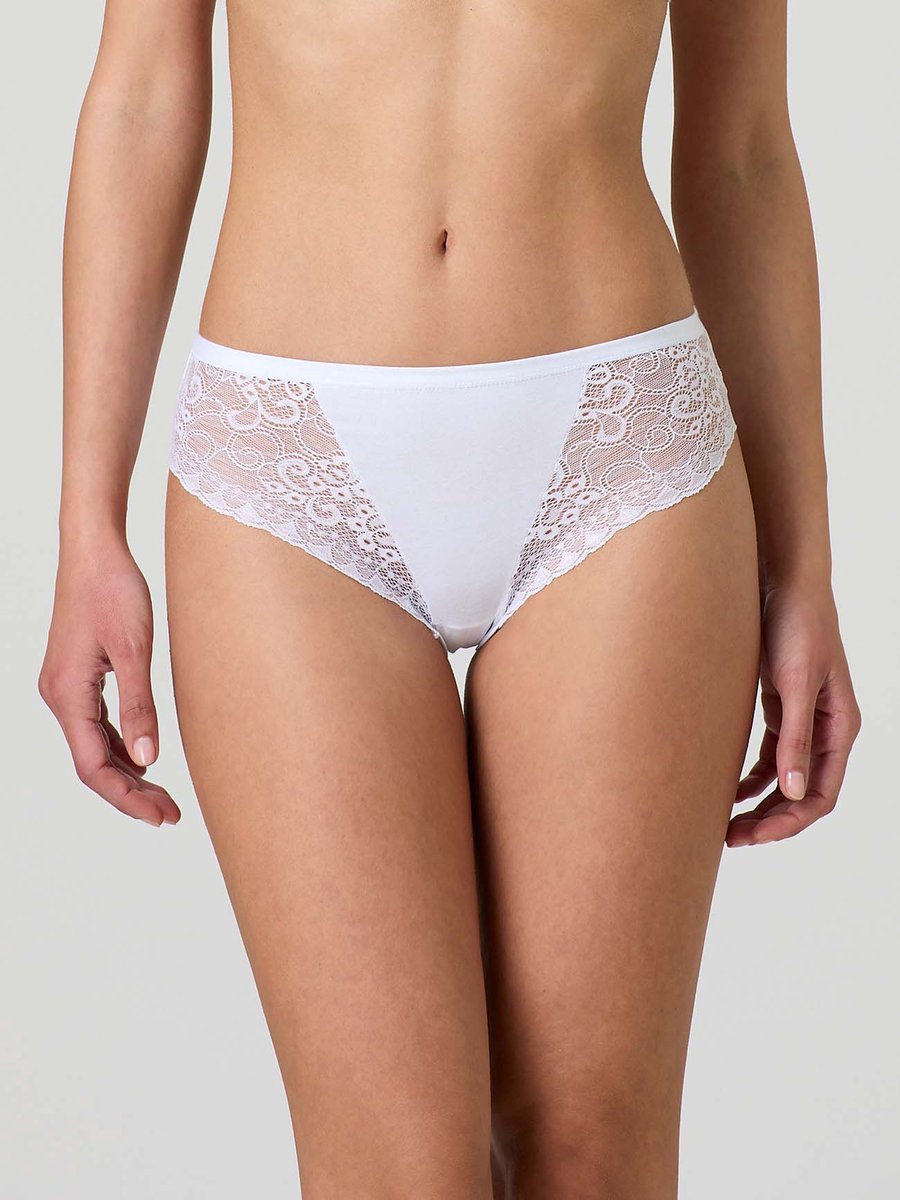 Jadea dames heup slip met kant - Slip Donna - wit - maat L - 1 pack