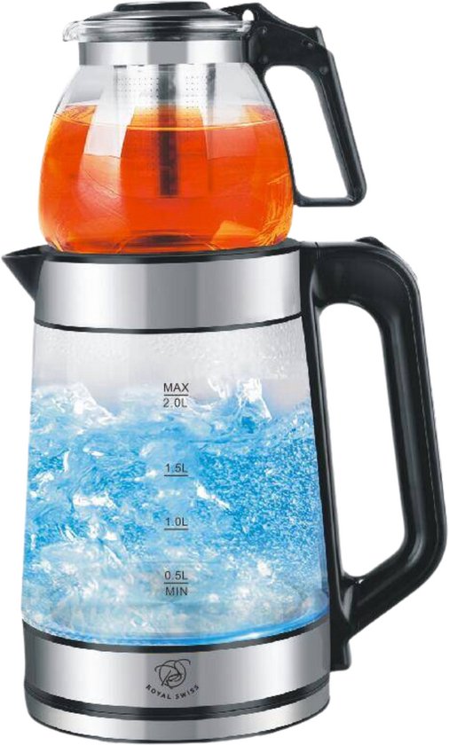 Bouilloire électrique 1,7L en verre Bleu RLGWK22008355-BLU Royalty Line Bouilloire électrique 1,7L en verre Bleu RLGWK22008355-BLU Royalty Line