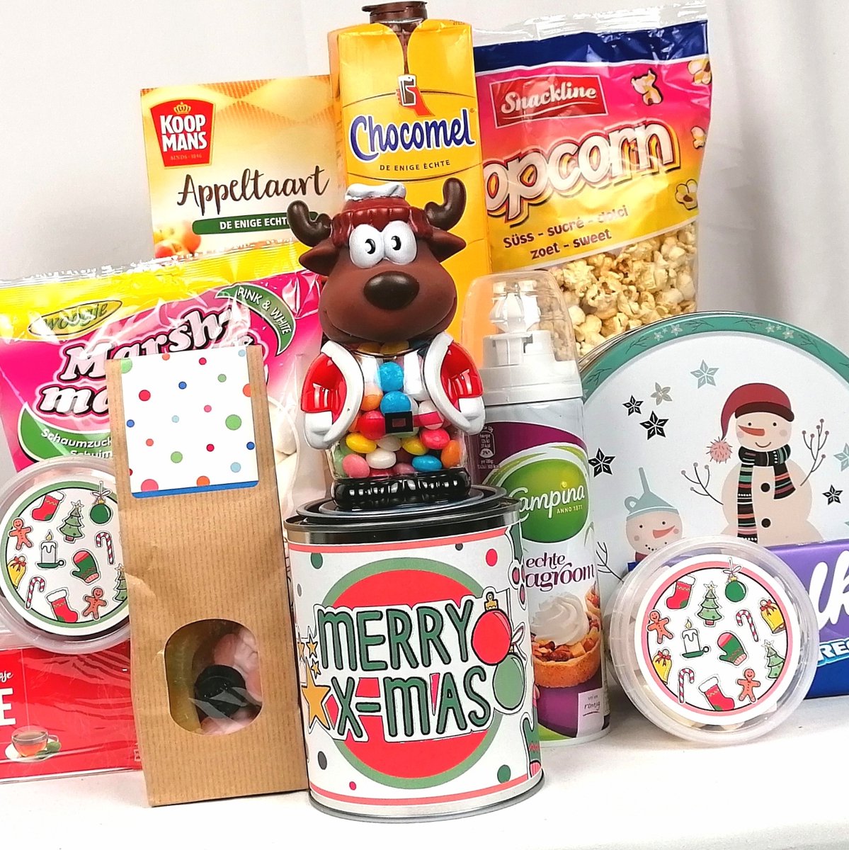 Kerstpakket "Zoete Kerst" kerstgeschenk voor het hele gezin - o.a kerstkoekjes, chocomel en Milka chocolade – foto 4