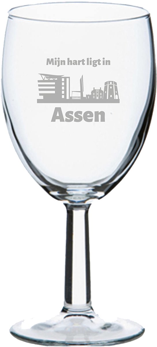 Gegraveerde wijnglas 24,5cl Assen