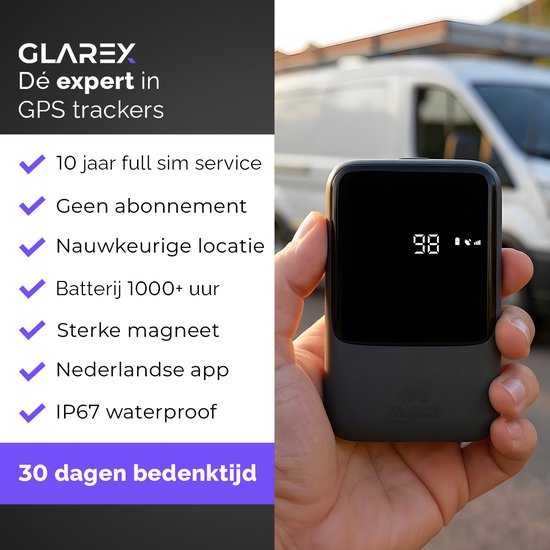 GLAREX GPS Tracker ProLine - Zonder abonnement - 10 jaar SIM