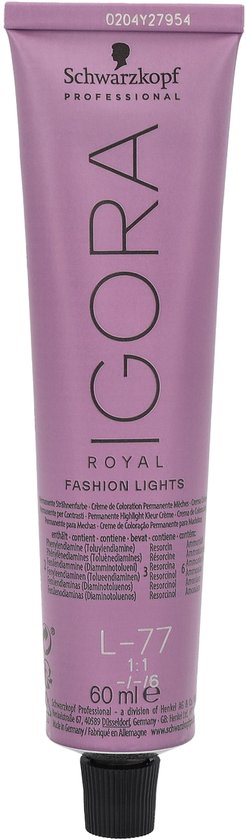 Coloration Permanente Schwarzkopf Igora Royal Fashion L-77 Cuivre Extra 60ml - Neuf Sous Blister