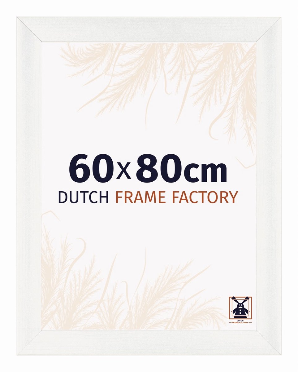 Fotolijst 60x80 cm - MDF - Wit Geveegd - Praag